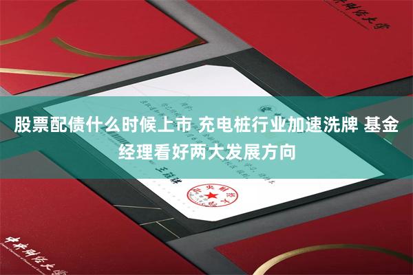 股票配债什么时候上市 充电桩行业加速洗牌 基金经理看好两大发展方向