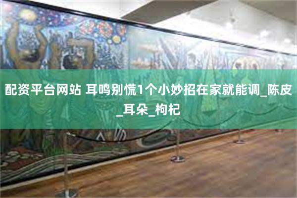 配资平台网站 耳鸣别慌1个小妙招在家就能调_陈皮_耳朵_枸杞